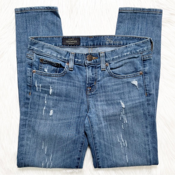 J. Crew Distressed Razor Frayed Toothpick Skinny Jeans - Picture 6 of 10